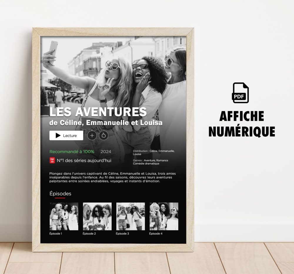 Affiche série Netflix à personnaliser