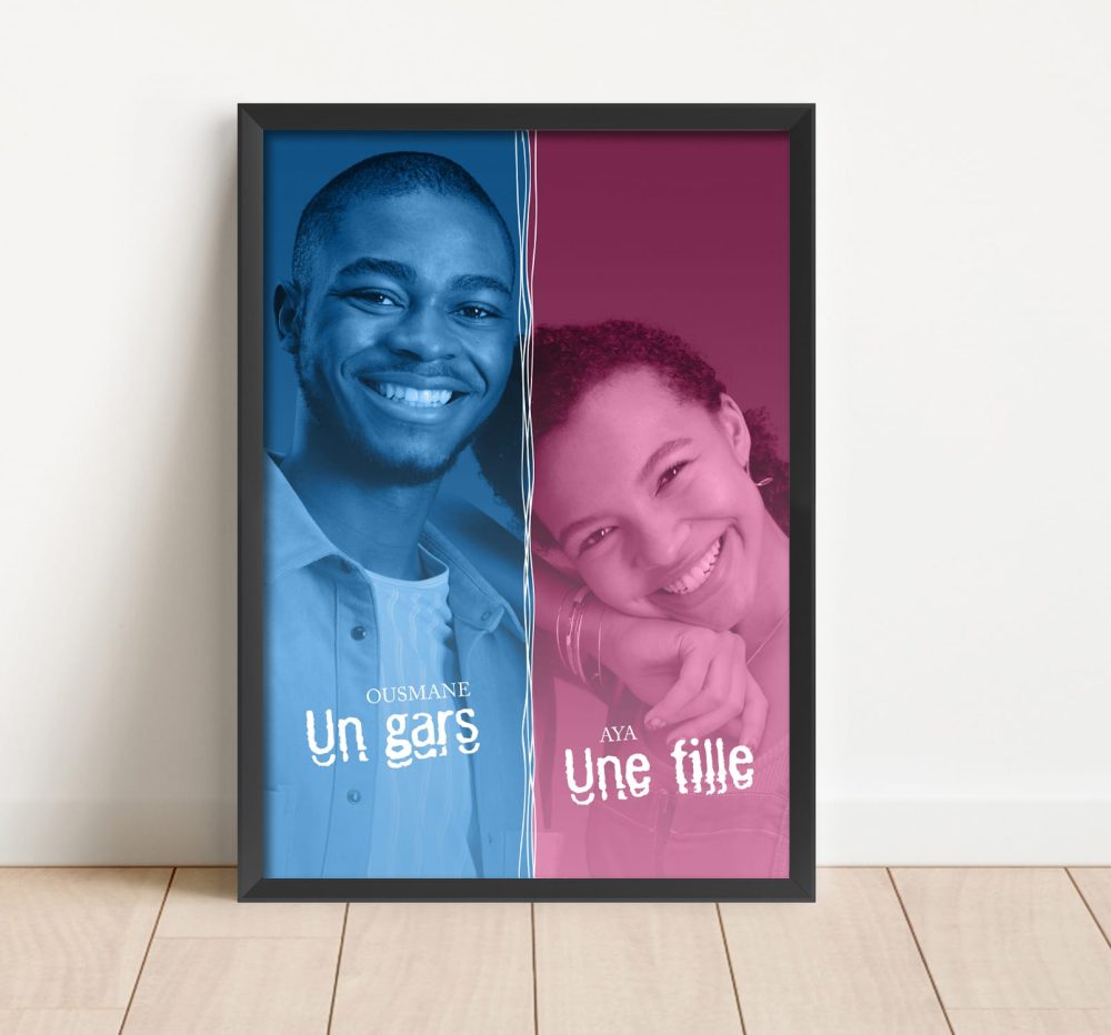 Affiche un gars une fille personnalisée