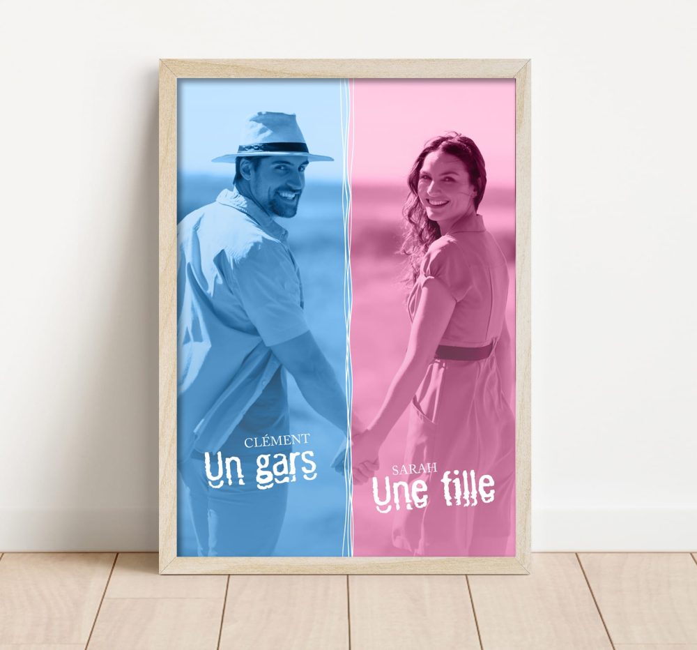 Affiche un gars une fille personnalisée