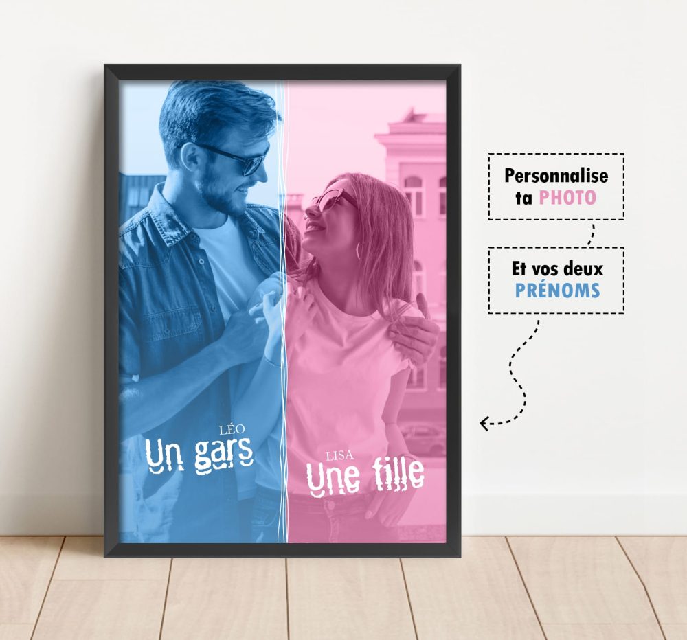 Affiche un gars une fille personnalisée