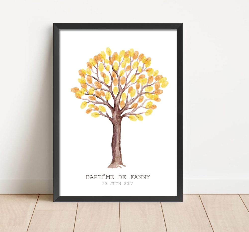 Arbre à empreintes mariage aquarelle