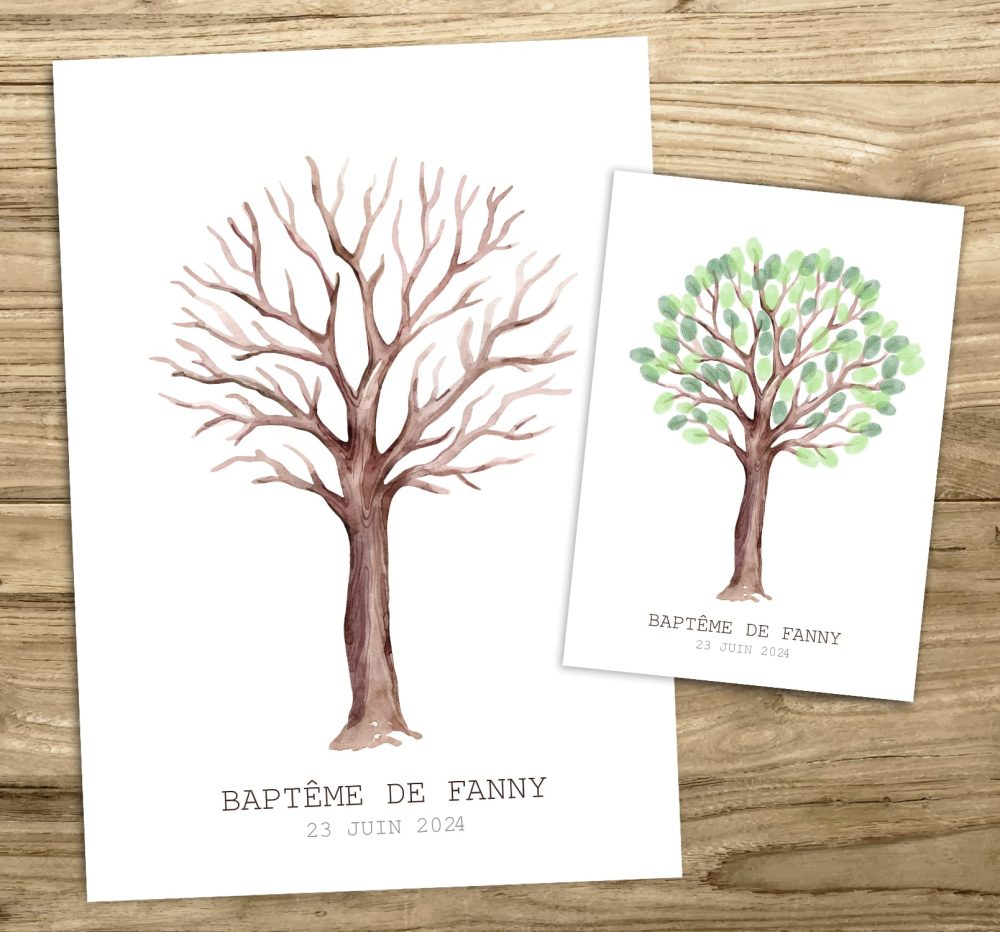Arbre à empreintes mariage aquarelle
