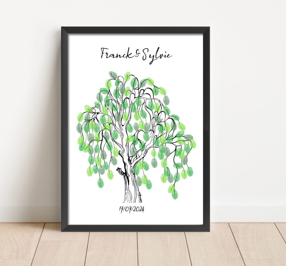 Arbre à empreintes saule pleureur mariage baptême anniversaire