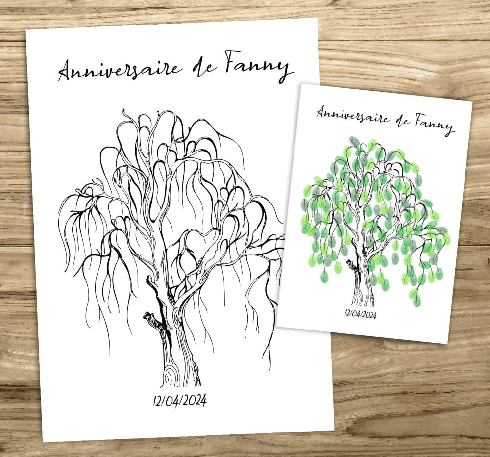 Arbre à empreintes saule pleureur mariage baptême anniversaire