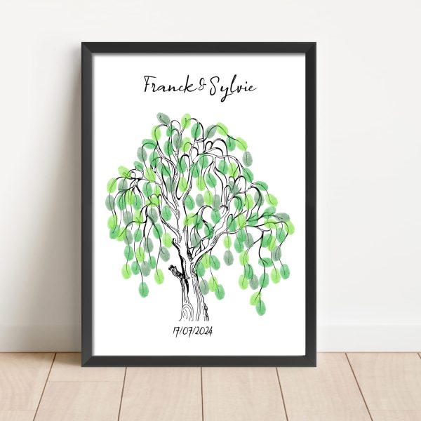 Arbre à empreintes saule pleureur mariage baptême anniversaire