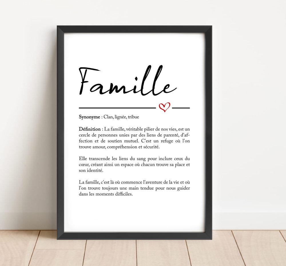 affiche définition famille personnalisable