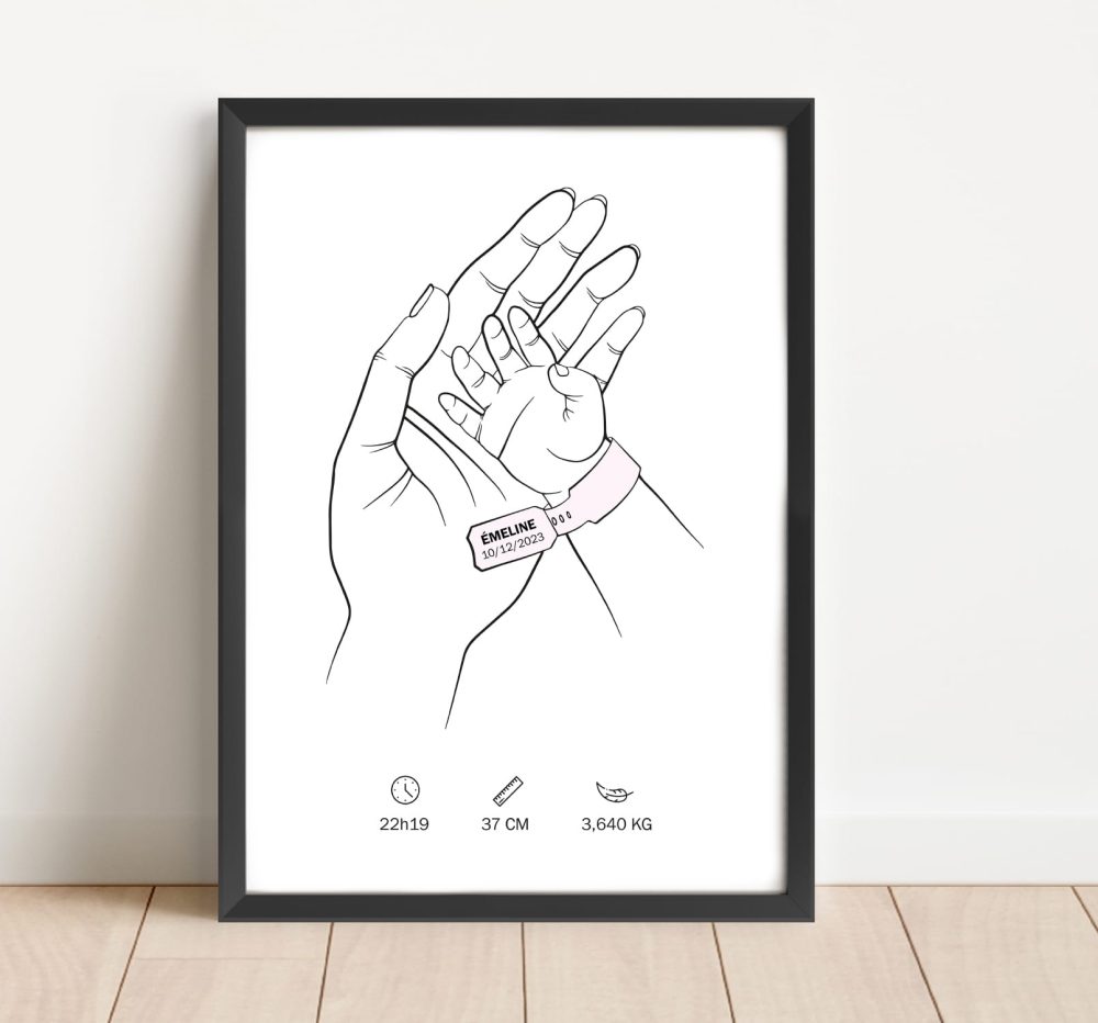 affiche naissance bracelet fille