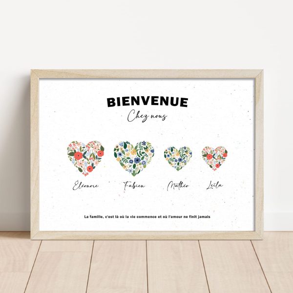 Affiche famille coeurs