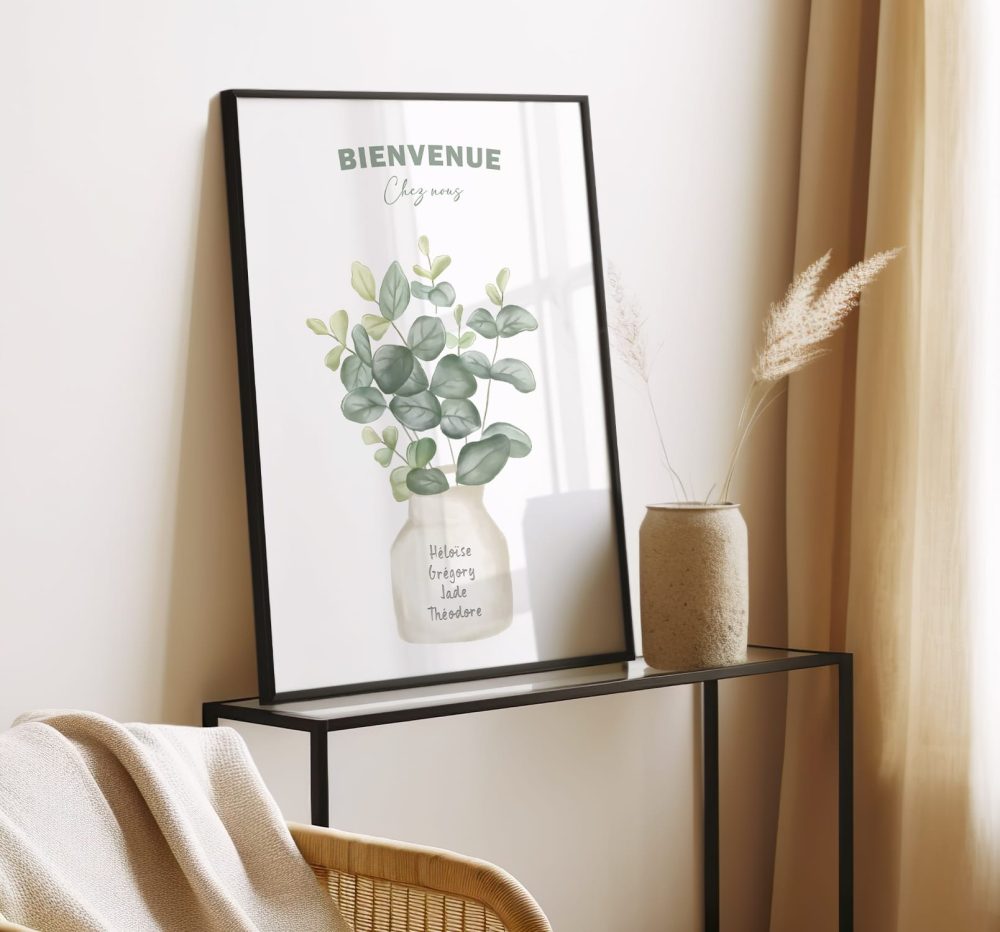 Affiche famille plante verte à personnaliser