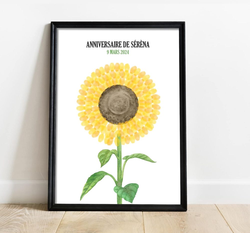 Arbre à empreintes tournesol fleur anniversaire baptême