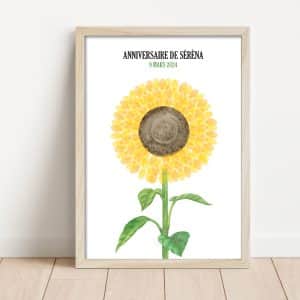 Arbre à empreintes tournesol fleur anniversaire baptême