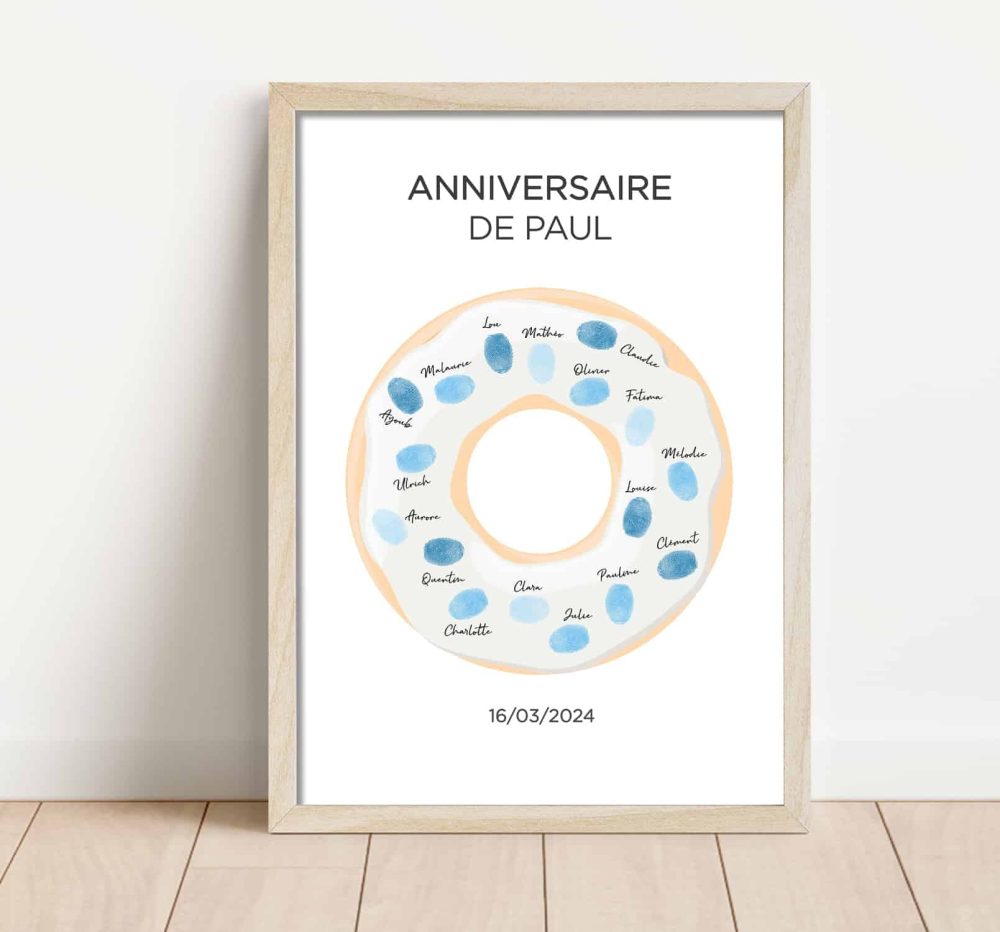 arbre à empreintes donuts anniversaire baptême garçon