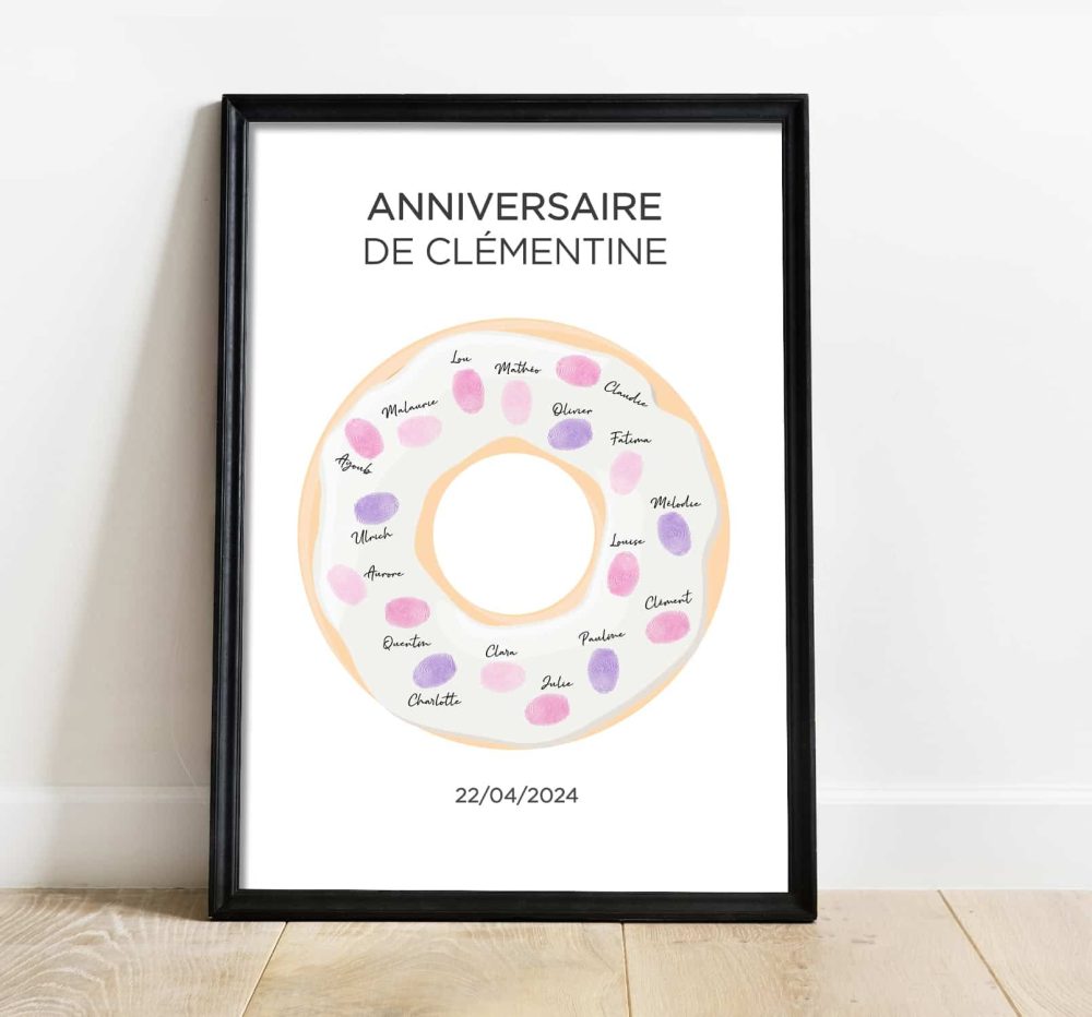 arbre à empreintes donuts anniversaire baptême fille