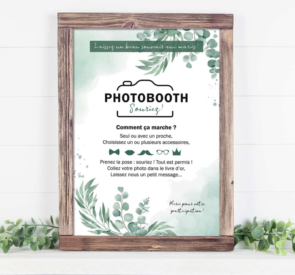 Affiche Photobooth Mariage à imprimer