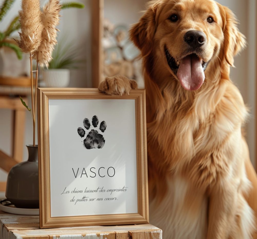 Affiche empreinte de chien