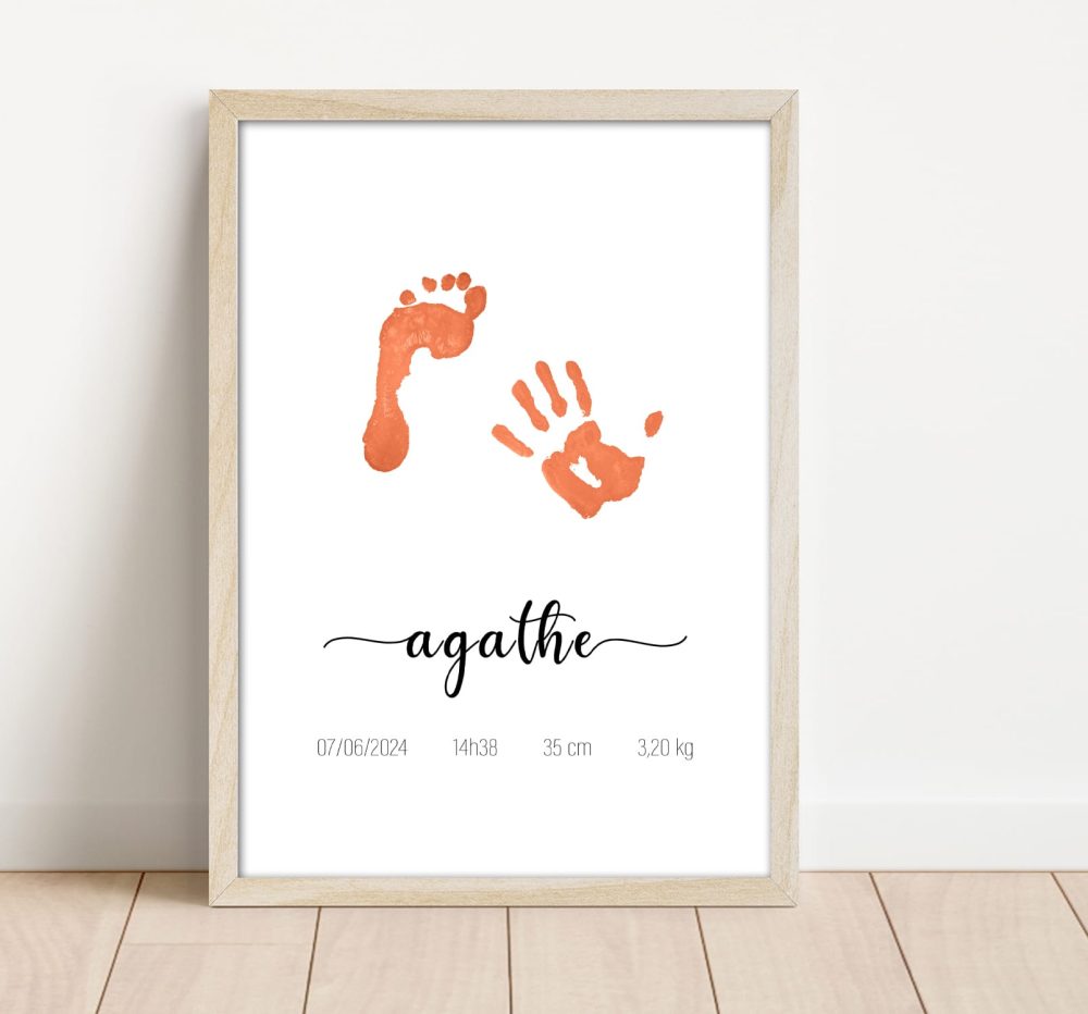 Affiche naissance empreinte bébé