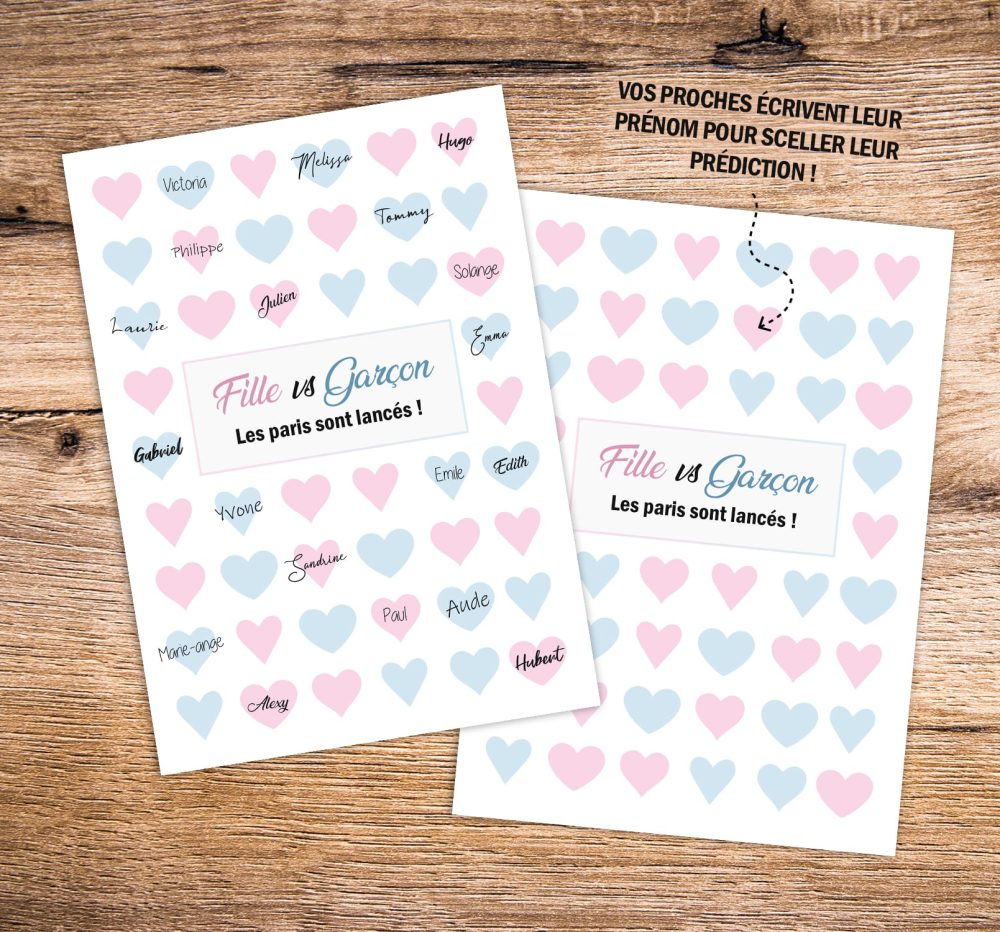 Affiche prédictions fille ou garçon
