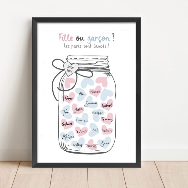 Affiche prédiction fille ou garçon à télécharger