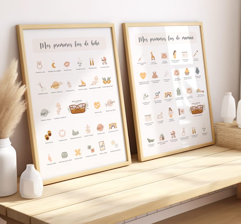 Affiches mes premières fois d'enfant et de maman