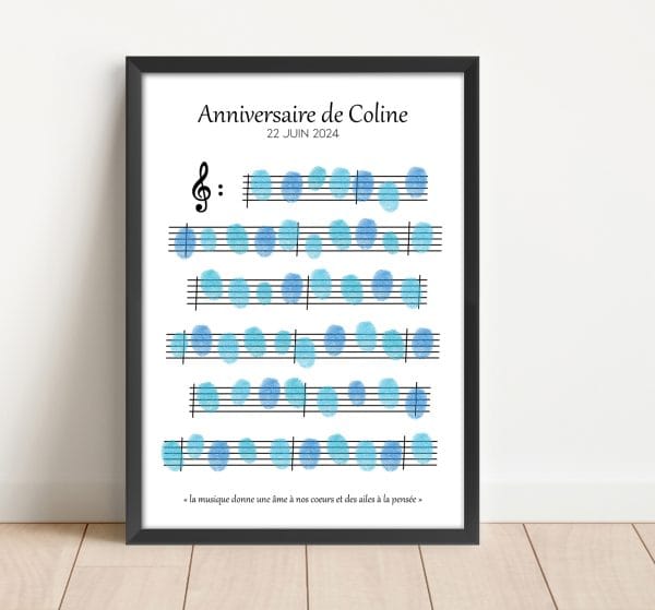 Arbre à empreintes partition de musique anniversaire