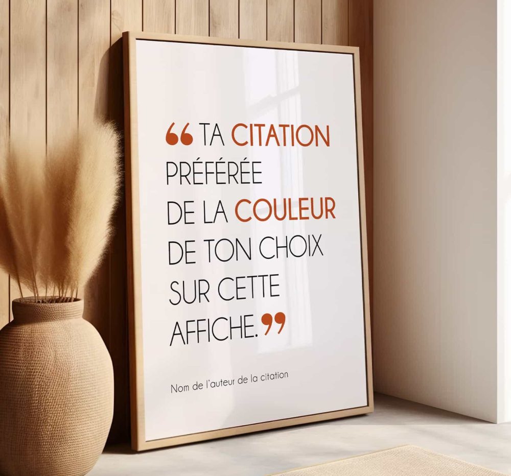 Affiche citation personnalisable