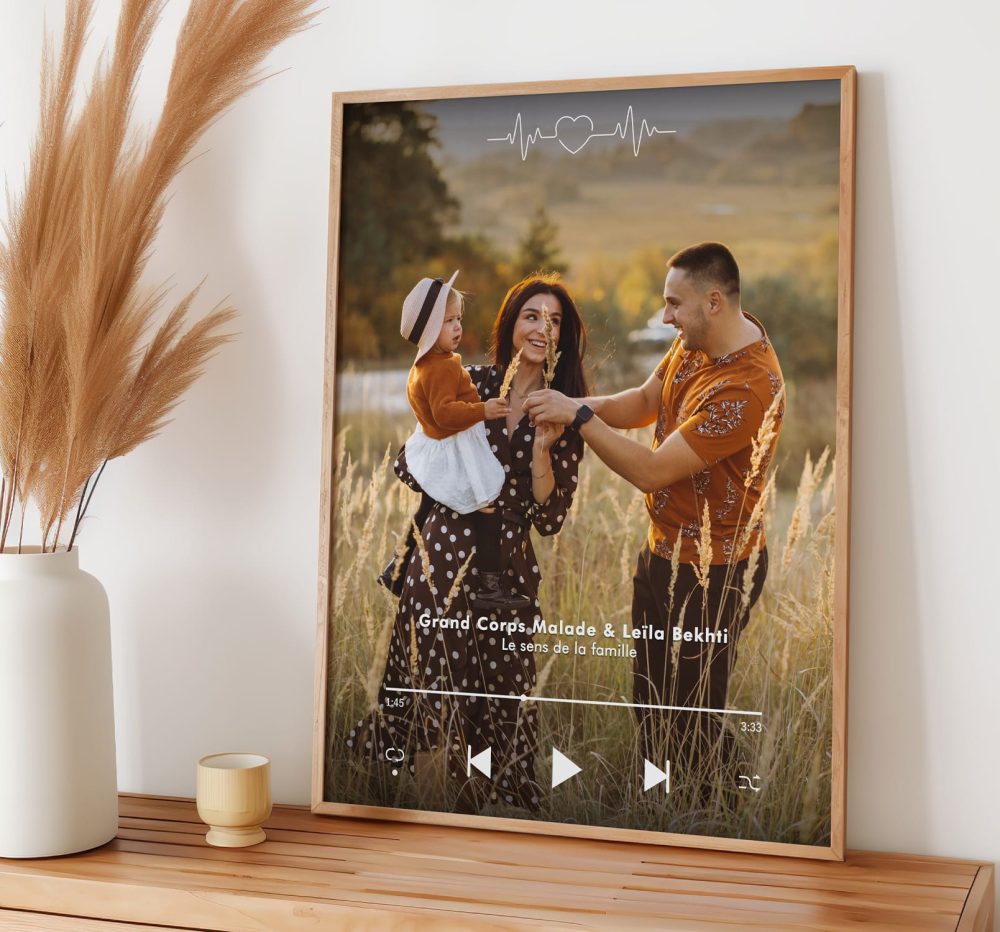Affiche playlist avec photo lecteur de musique