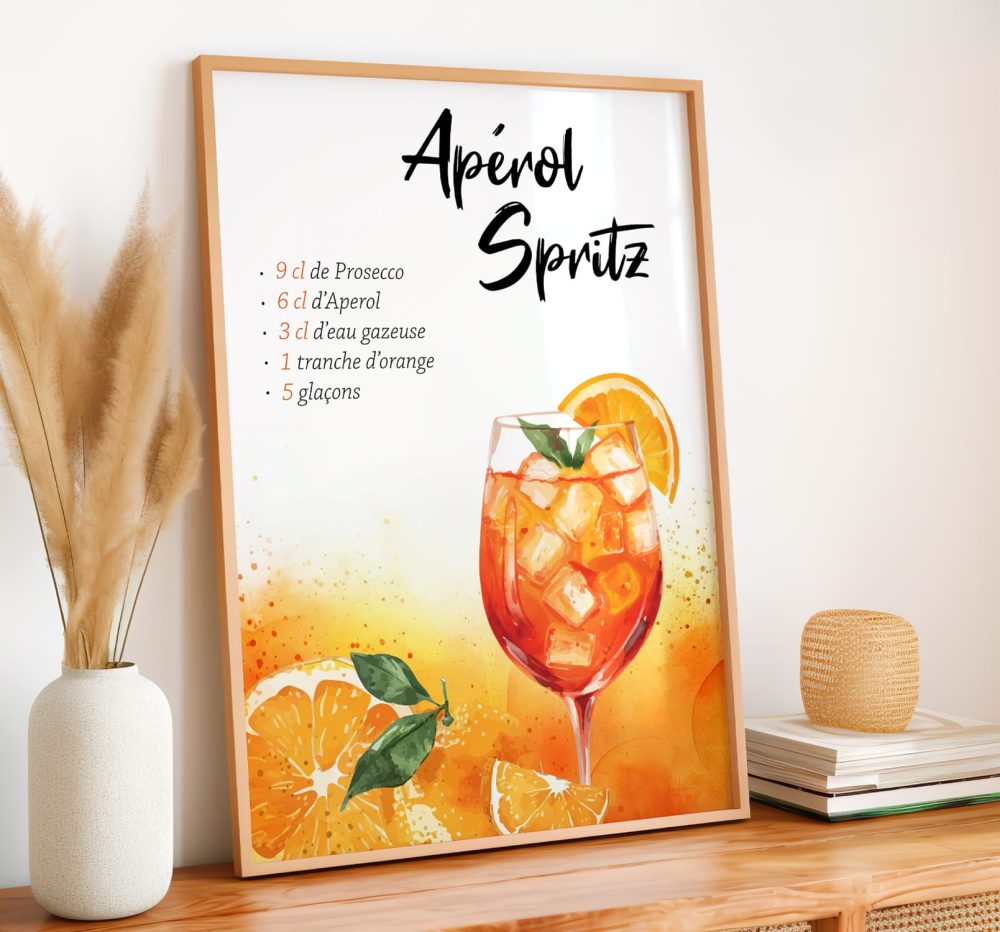 Affiche cocktail Aperol Spritz recette