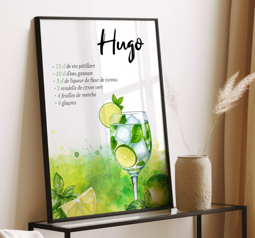 Affiche cocktail Hugo recette