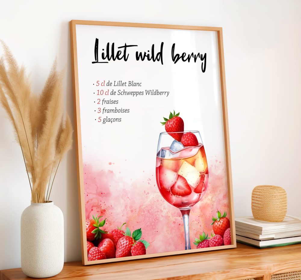 Affiche cocktail Lillet Wild Berry recette