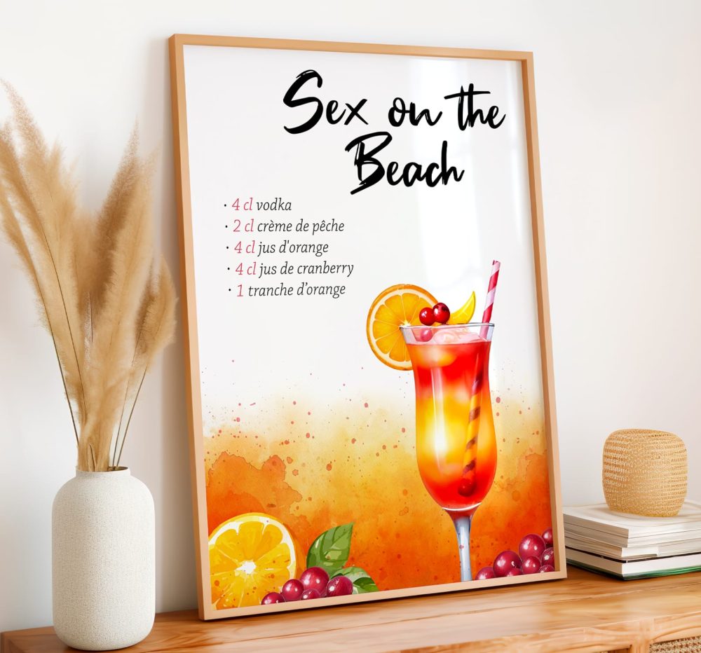 Affiche cocktail Sex on the beach