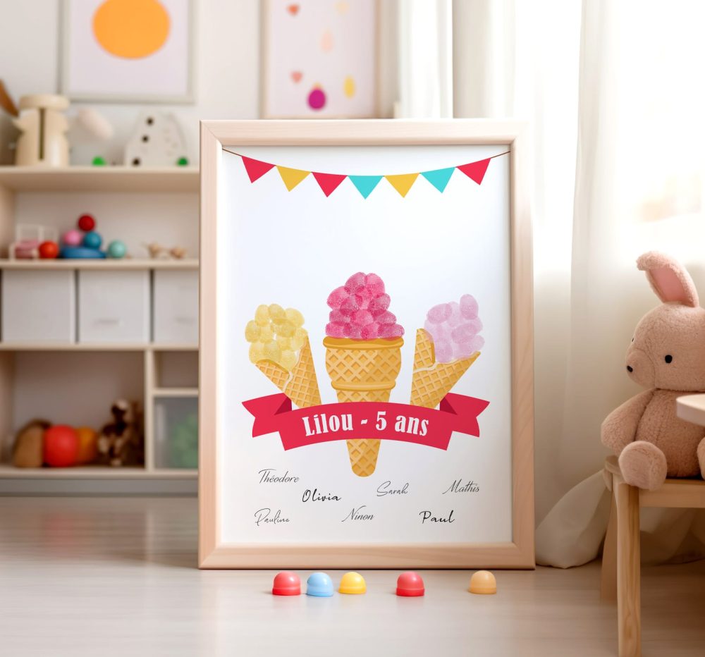 Arbre à empreintes anniversaire glace. organiser l'anniversaire d'un enfant