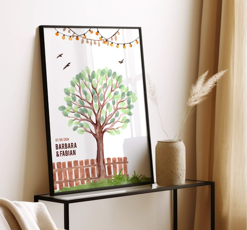 Arbre à empreintes champêtre animation mariage