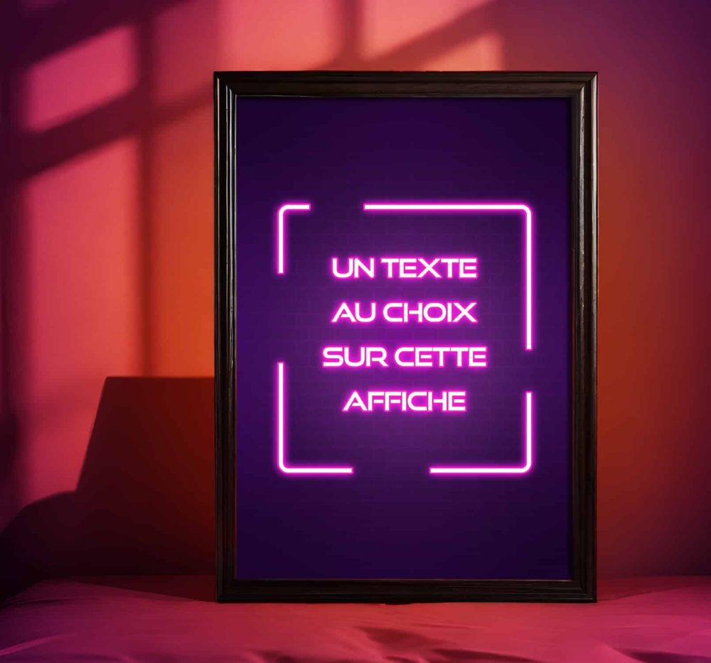 Affiche néon gamer personnalisable
