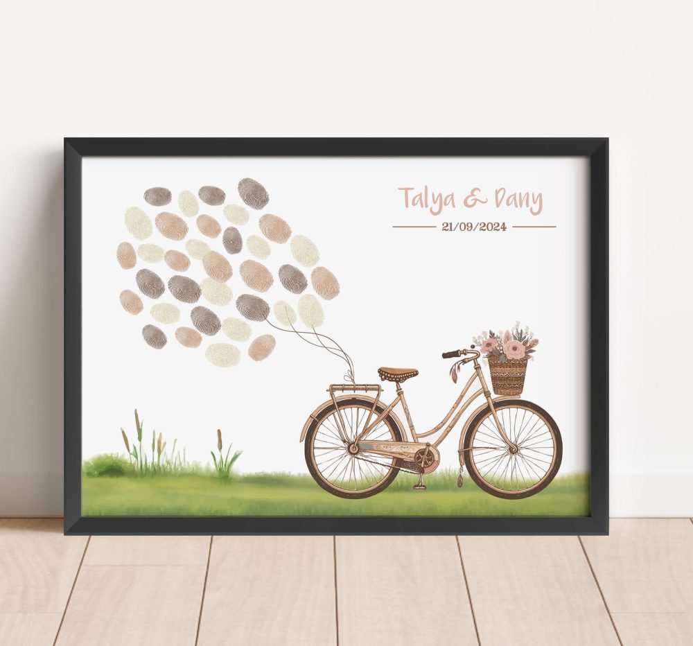 Affiche vélo vintage mariage baptême anniversaire