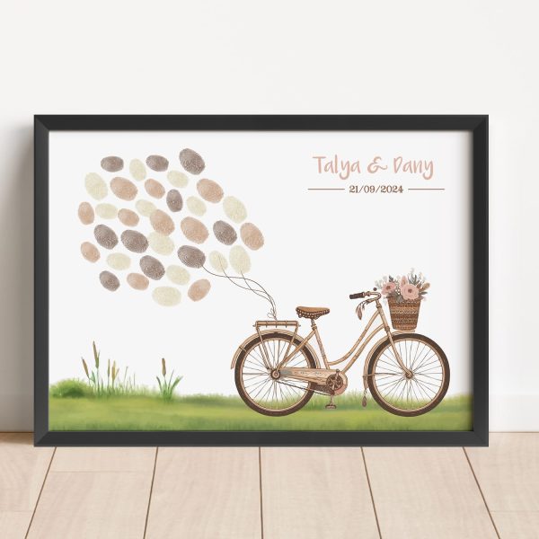 Affiche vélo vintage mariage baptême anniversaire