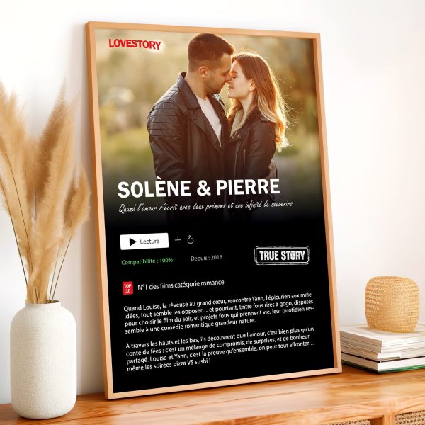 Affiche Netflix couple à personnaliser