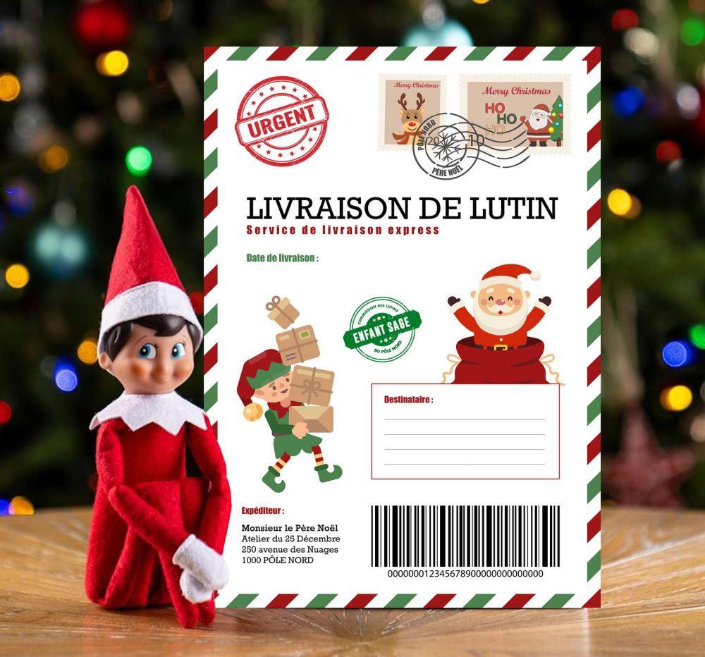 Étiquette d’expédition lutin farceur à imprimer