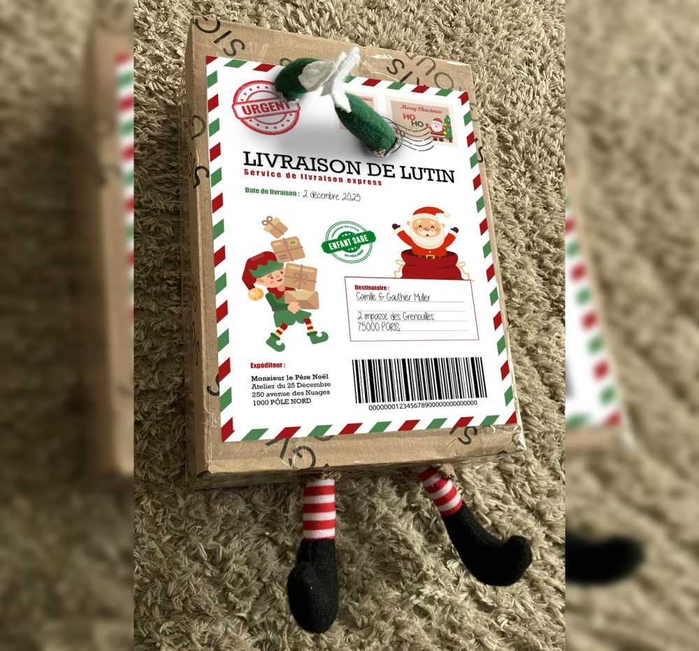 Etiquette livraison lutin farceur