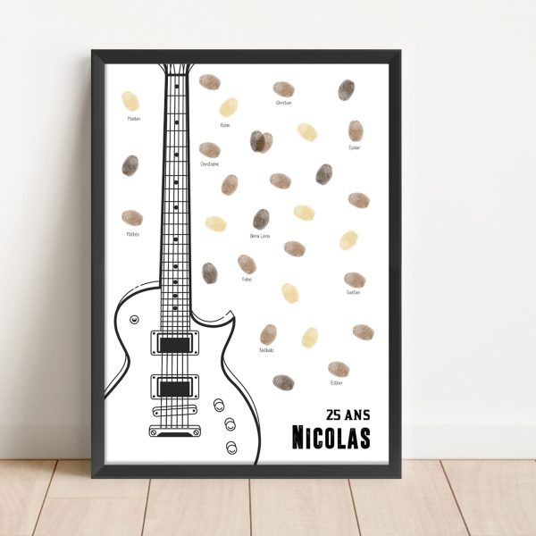 Arbre à empreintes guitare électrique anniversaire