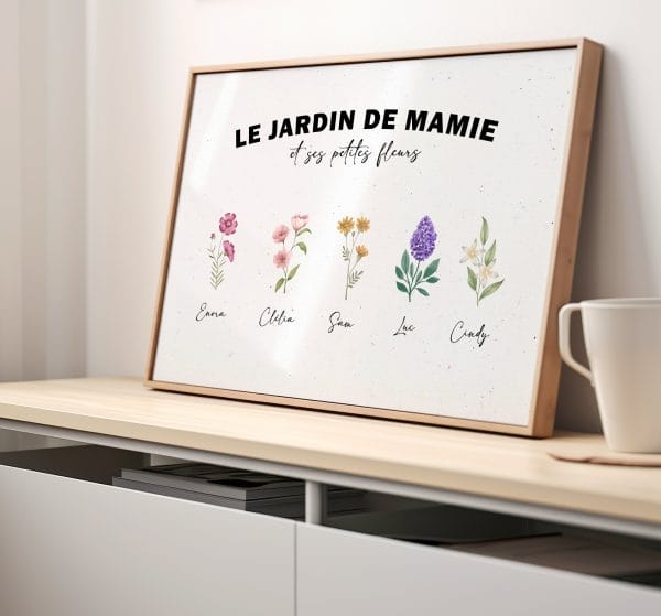 Affiche le jardin de mamie, idée cadeau fête des mamies, affiche fête des mamies