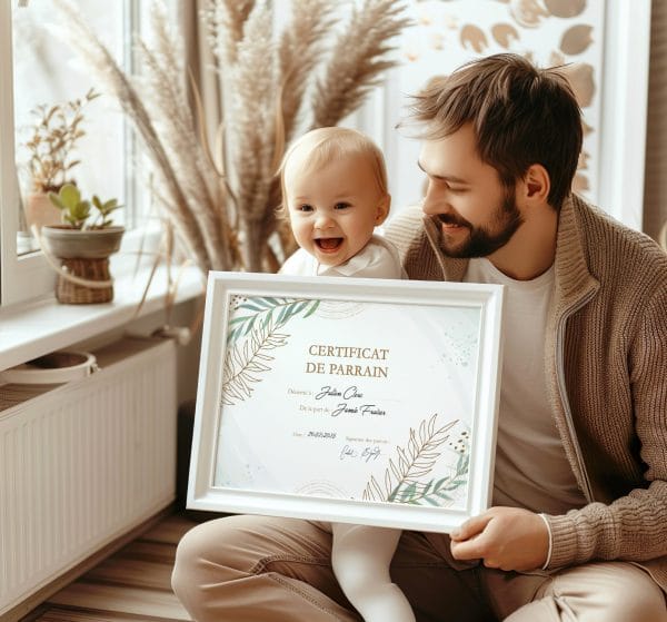 Certificat de Parrain, diplôme de parrain