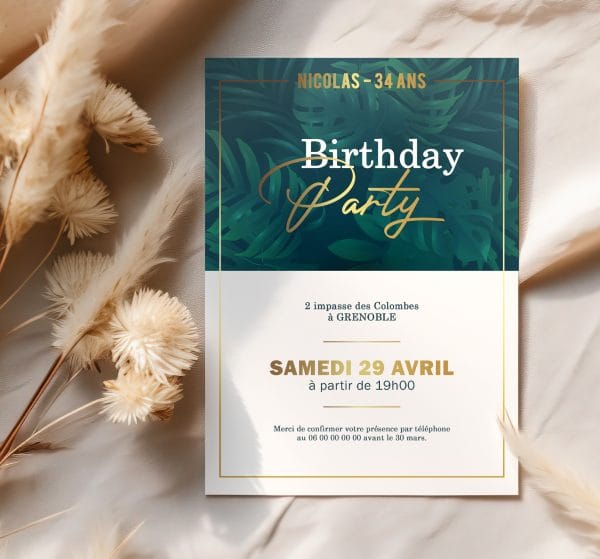 Invitation anniversaire jungle personnalisée à imprimer