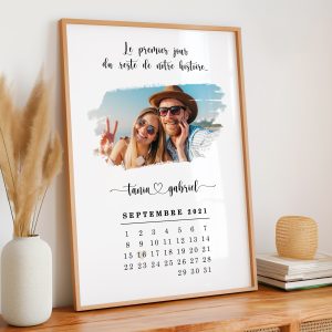 Affiche couple calendrier avec photo