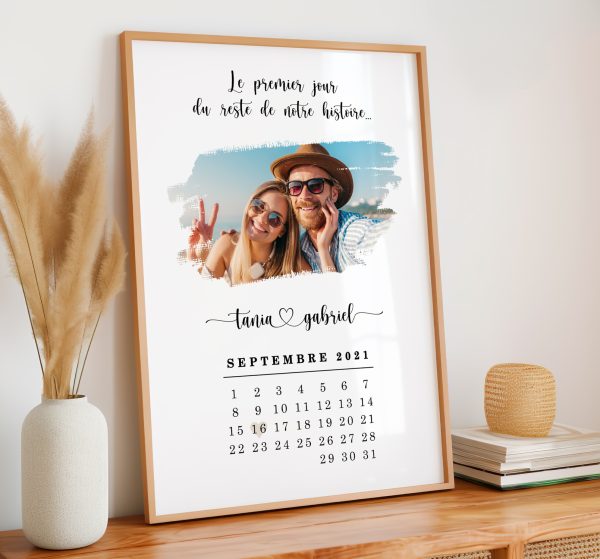 Affiche couple calendrier avec photo