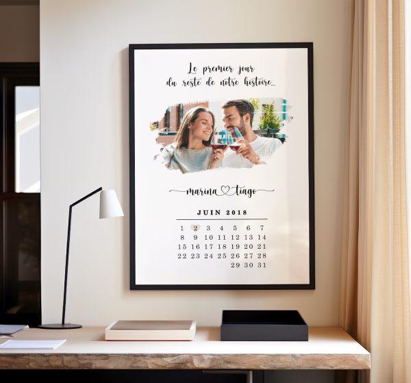 Affiche couple calendrier