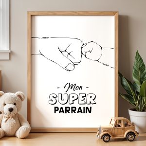 Affiche super parrain personnalisée