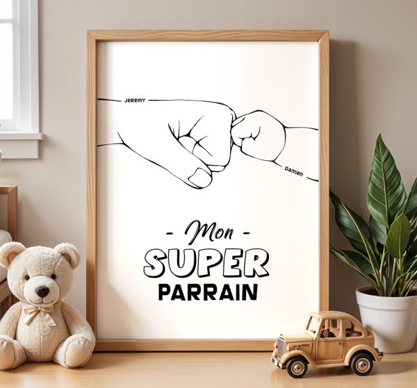 Affiche super parrain personnalisée