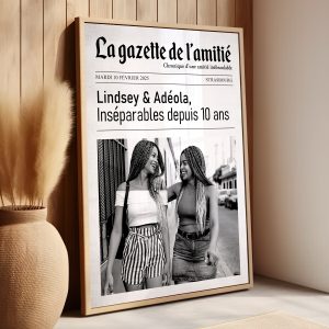 Affiche amitié journal : la gazette de l'amitié, cadeaux meilleure amie