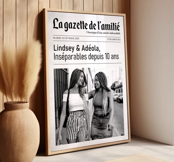 Affiche amitié journal : la gazette de l'amitié, cadeaux meilleure amie