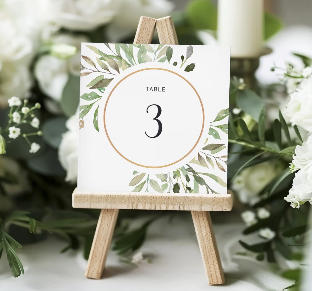 Numéro de table mariage modèle à imprimer